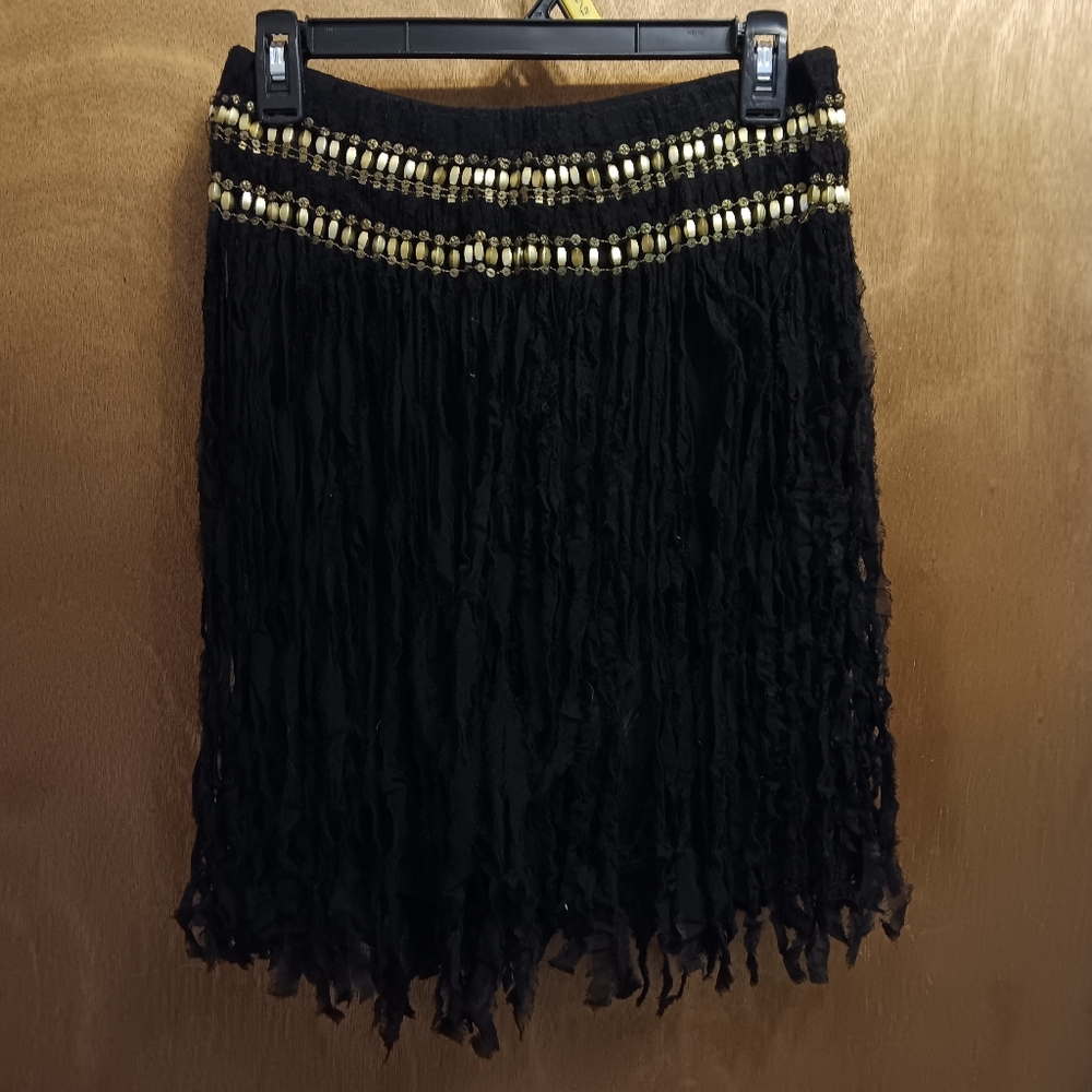 Anu Elegant Black Beaded Skirt